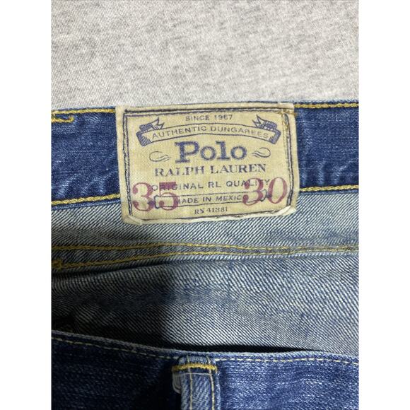 Polo Ralph Lauren Jeans Mens Tag 35x30 Actual 36x29.5 Blue Straight Designer - Picture 6 of 13